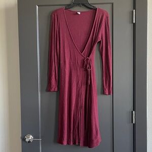 Old Navy Burgundy Wrap Dress